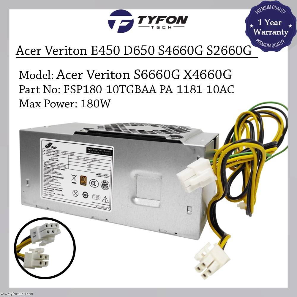 Acer Veriton E450 D650 S4660G S2660G S6660G X4660G 180W Power
