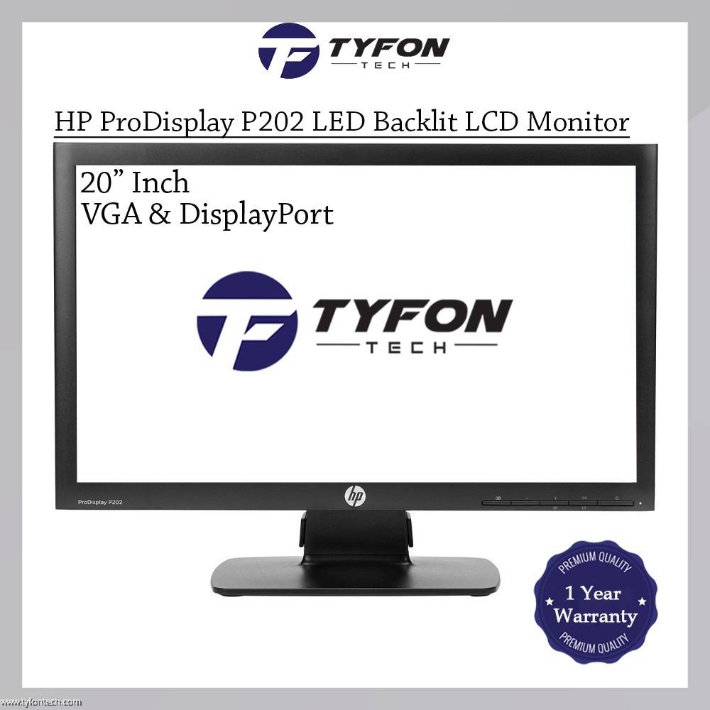 HP ProDisplay 20" Inch Widescreen LED Backlit LCD Monitor P202