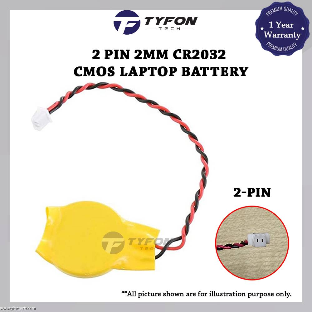CR2032 Replacement CMOS Battery for Laptop Motherboard with 2-pin