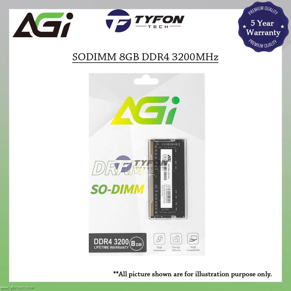 AGI SODIMM 8GB DDR4 3200MHz PC4-25600 Laptop RAM (AGI320008SD138)
