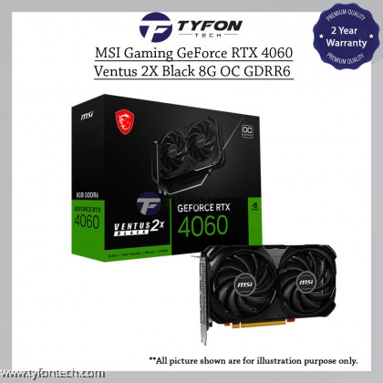 MSI Gaming GeForce RTX 4060 Ventus 2X Black 8G OC GDRR6 Graphics Card