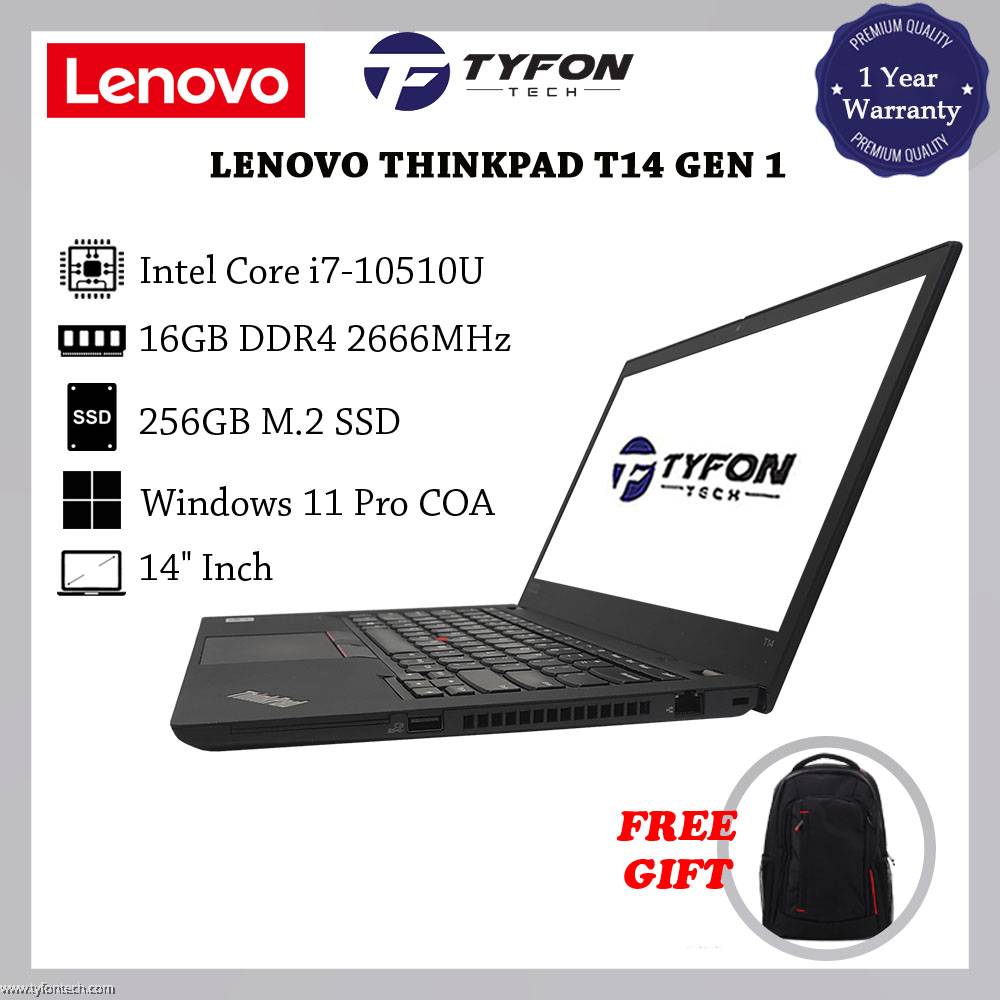 Lenovo Thinkpad T14 Gen 1 Intel Core i7-10510U 16GB DDR4 RAM 256GB