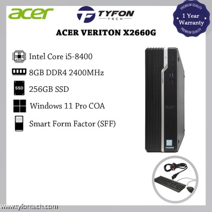Windowsデスクトップ Acer VX2660G i5-8400 8GB 256GB SSD Win11 Acer Veriton X2660G SFF i5-8400 8GB DDR4 RAM 256GB SSD Win 11 Pro