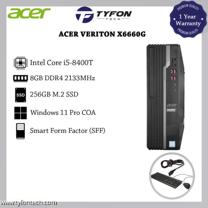 Acer Veriton X2660G SFF i5-8400 8GB DDR4 RAM 256GB SSD Win 11 Pro