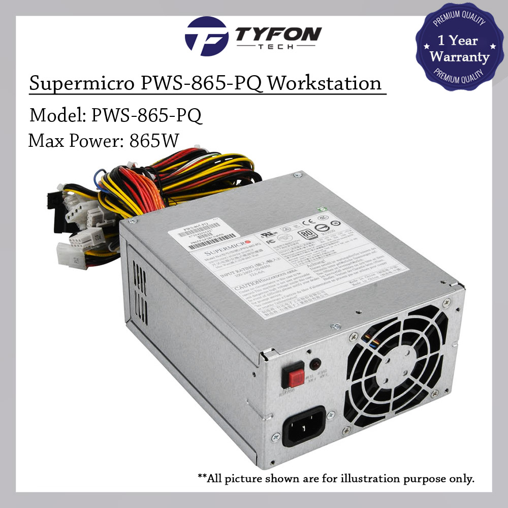 Supermicro PWS-865-PQ Tower Workstation Power Supply PSU 865W 80 Plus ...