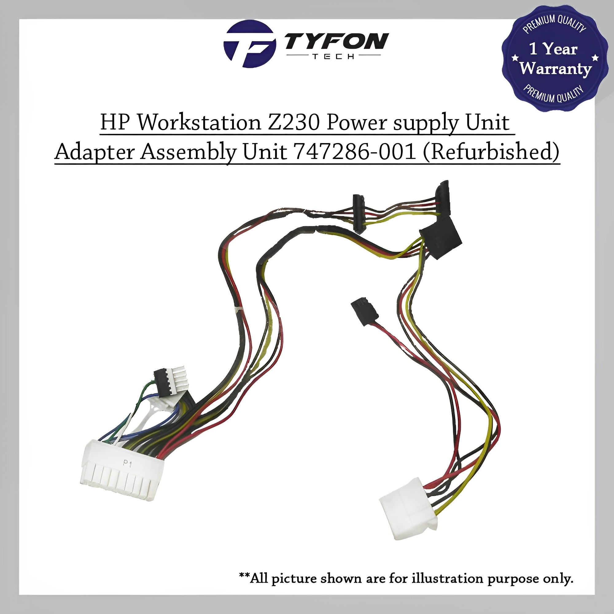 HP Workstation Z230 Power Supply Unit Adapter Cable Assembly 747286001