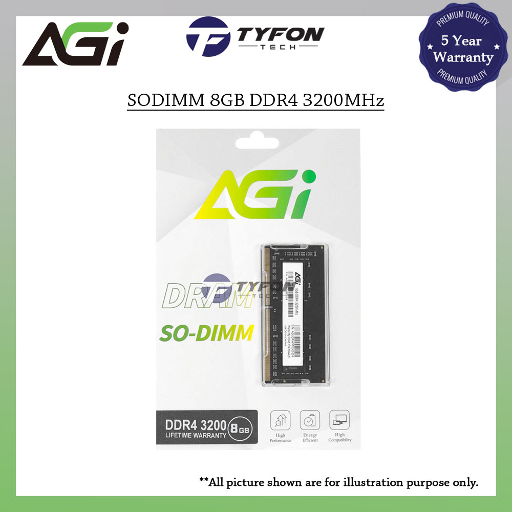 AGI SODIMM 8GB DDR4 3200MHz PC4-25600 Laptop RAM (AGI320008SD138)