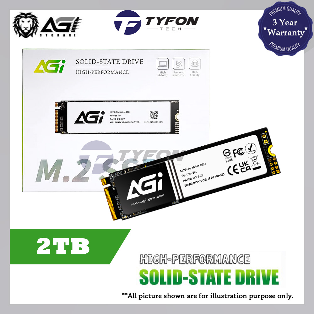 AGI 2TB PCIe NVMe M.2 2280 Gen 4x4 Solid State Drive SSD