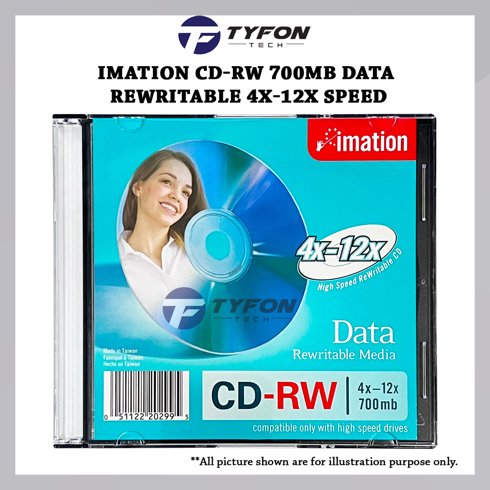 Imation CD-RW 700MB Data Rewritable 4x-12x Speed With Disc Slim Case